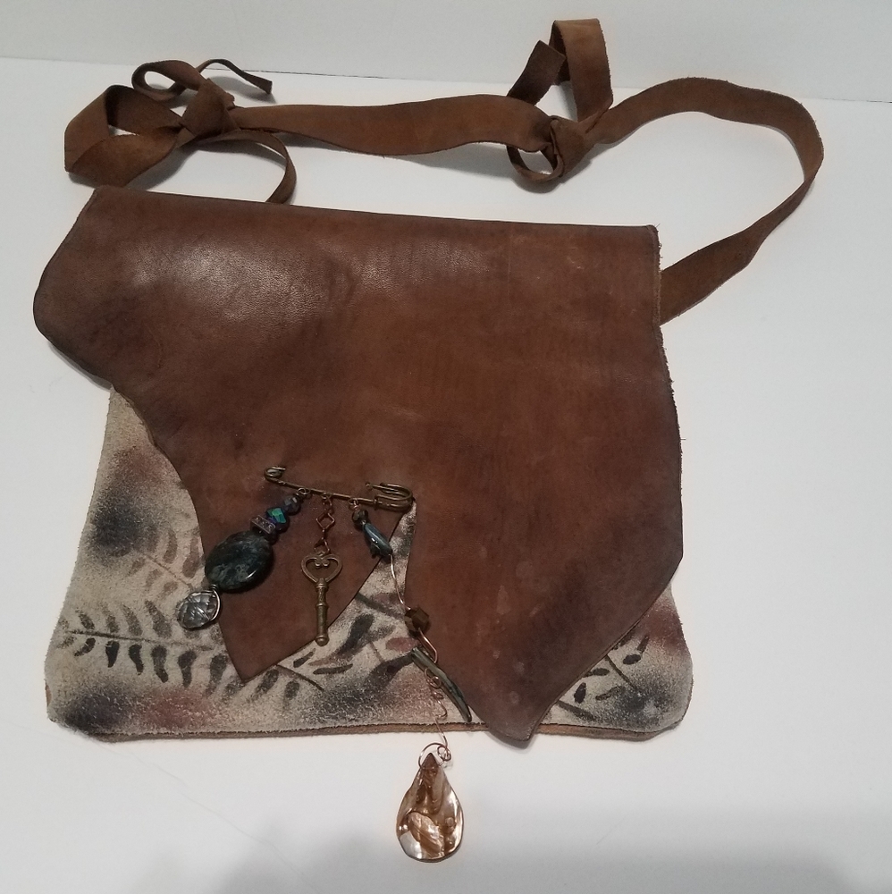 Vintage handmade leather/suede bag